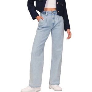 ABERCROMBIE & FITCH The Loose High Rise Jeans with Pleats